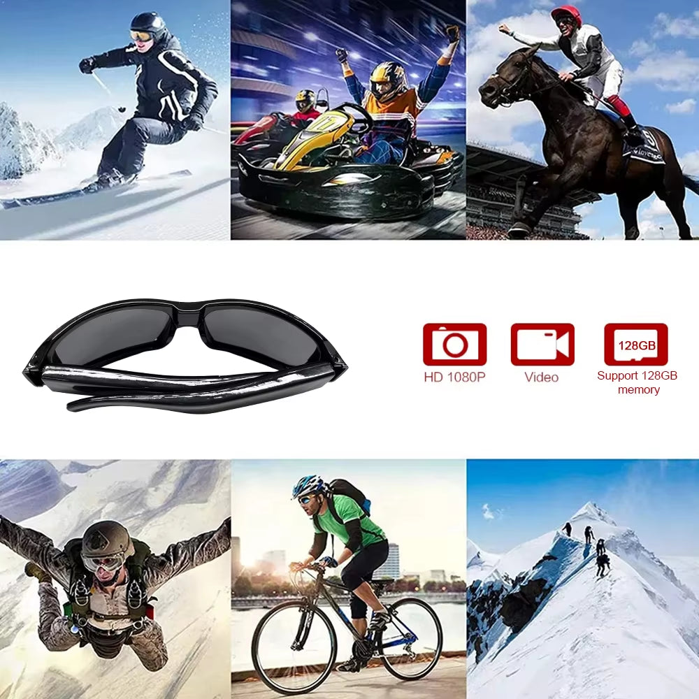 Glasses Camera HD 1080P Video Take Photo Outdoor Video Recorder Cycling Wearable Protable Mini Camera One Button Control