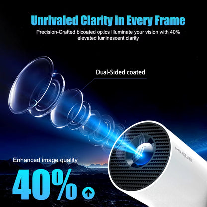 Projector Android 11 4K 1280*720P HY300 Pro + Dual Wifi 260ANSI 180°Flexible BT5.0 Cinema Outdoor Portable Projector