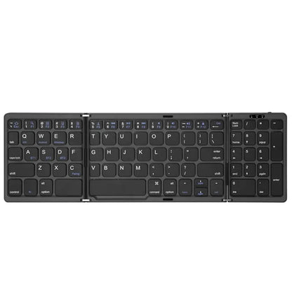 Dual Bluetooth 5.1 Keyboard 3Folding Mini Keyboard Rechargeable Foldable Keyboard with Touchpad for Windows Android IOS Ipad