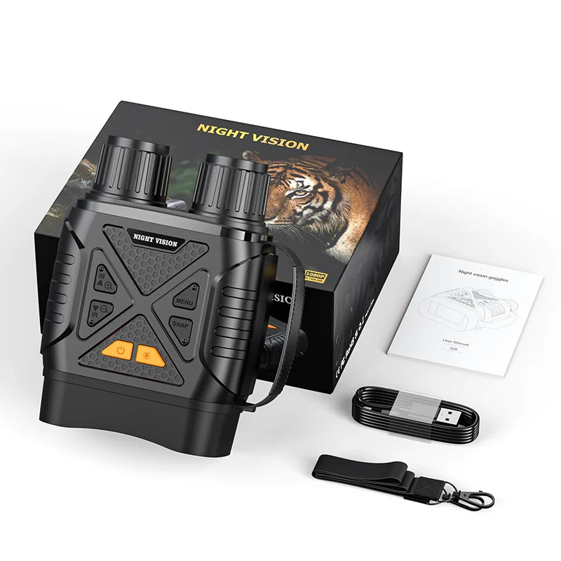 1080P Night Vision Binoculars 10X Digital 800M Full Dark Infrared Night Vision Telescope Goggles 2.8” Large Screen for Camping