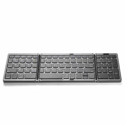 Dual Bluetooth 5.1 Keyboard 3Folding Mini Keyboard Rechargeable Foldable Keyboard with Touchpad for Windows Android IOS Ipad