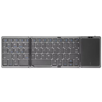 Dual Bluetooth 5.1 Keyboard 3Folding Mini Keyboard Rechargeable Foldable Keyboard with Touchpad for Windows Android IOS Ipad