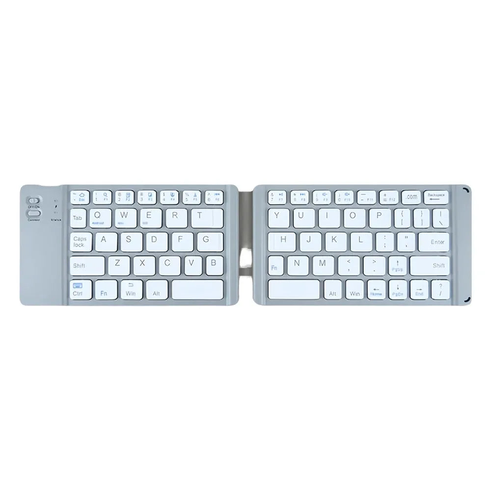 Dual Bluetooth 5.1 Keyboard 3Folding Mini Keyboard Rechargeable Foldable Keyboard with Touchpad for Windows Android IOS Ipad