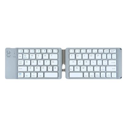 Dual Bluetooth 5.1 Keyboard 3Folding Mini Keyboard Rechargeable Foldable Keyboard with Touchpad for Windows Android IOS Ipad