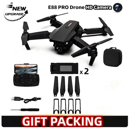 Original Drone Black E88 4K Wide-Angle HD Camera with 1 Battery Kid Gift Toy