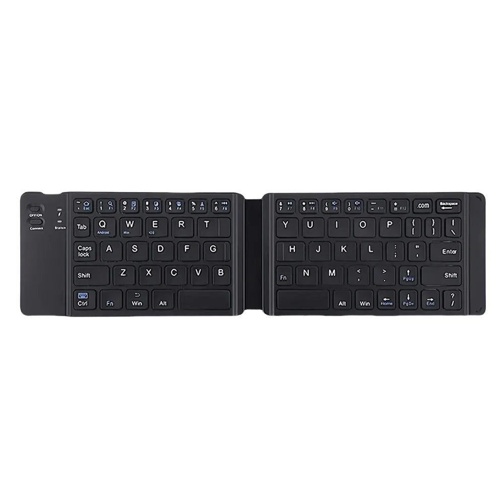 Dual Bluetooth 5.1 Keyboard 3Folding Mini Keyboard Rechargeable Foldable Keyboard with Touchpad for Windows Android IOS Ipad