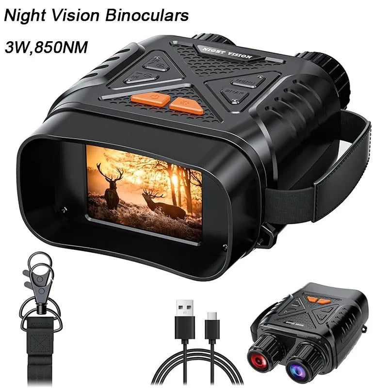 1080P Night Vision Binoculars 10X Digital 800M Full Dark Infrared Night Vision Telescope Goggles 2.8” Large Screen for Camping